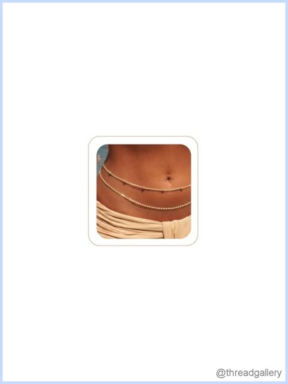 Gold Plated Layered Waist Chain Body Jewelry with Extender